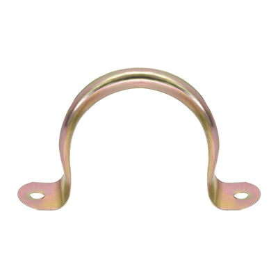 Harfington Uxcell 2inch Rigid Pipe Strap, 2 Holes Tube Straps Iron Tension Tube Clip Clamp 40pcs