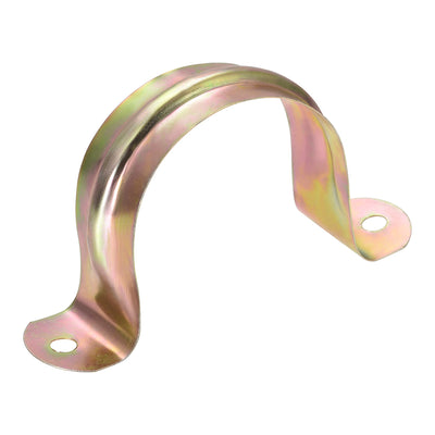 uxcell Uxcell 2inch Rigid Pipe Strap, 2 Holes Tube Straps Iron Tension Tube Clip Clamp 40pcs