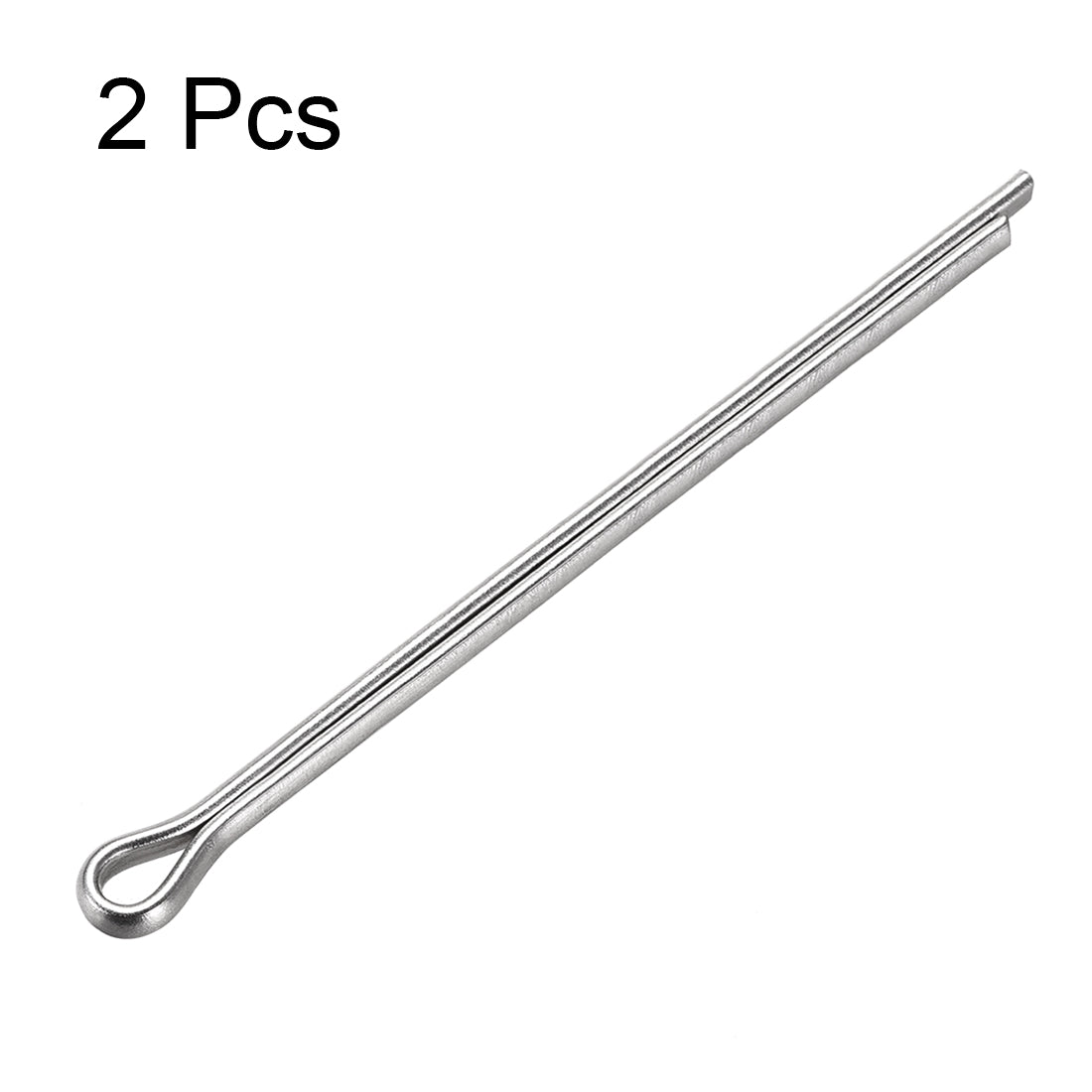uxcell Uxcell Split Cotter Pin - 4mm x 70mm 304 Stainless Steel 2-Prongs Silver Tone 2Pcs