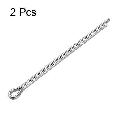 Harfington Uxcell Split Cotter Pin - 4mm x 70mm 304 Stainless Steel 2-Prongs Silver Tone 2Pcs