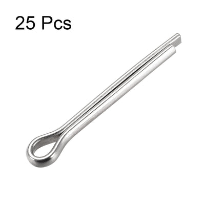 Harfington Uxcell Split Cotter Pin - 5mm x 40mm 304 Stainless Steel 2-Prongs Silver Tone 25Pcs