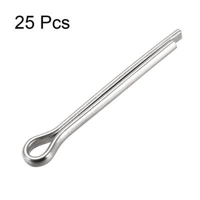 Harfington Uxcell Split Cotter Pin - 5mm x 45mm 304 Stainless Steel 2-Prongs Silver Tone 25Pcs