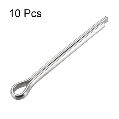 Harfington Uxcell Split Cotter Pin - 5mm x 50mm 304 Stainless Steel 2-Prongs Silver Tone 10Pcs