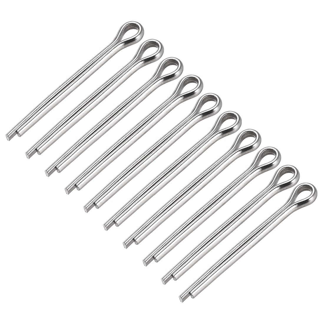 uxcell Uxcell Split Cotter Pin - 5mm x 50mm 304 Stainless Steel 2-Prongs Silver Tone 10Pcs