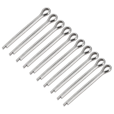 uxcell Uxcell Split Cotter Pin - 5mm x 50mm 304 Stainless Steel 2-Prongs Silver Tone 10Pcs