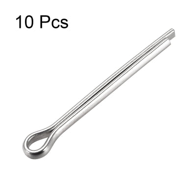 Harfington Uxcell Split Cotter Pin - 5mm x 60mm 304 Stainless Steel 2-Prongs Silver Tone 10Pcs