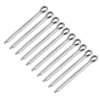 uxcell Uxcell Split Cotter Pin - 5mm x 60mm 304 Stainless Steel 2-Prongs Silver Tone 10Pcs