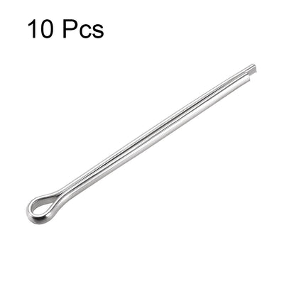 Harfington Uxcell Split Cotter Pin - 5mm x 70mm 304 Stainless Steel 2-Prongs Silver Tone 10Pcs