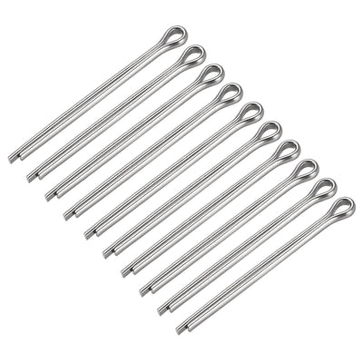 uxcell Uxcell Split Cotter Pin - 5mm x 70mm 304 Stainless Steel 2-Prongs Silver Tone 10Pcs