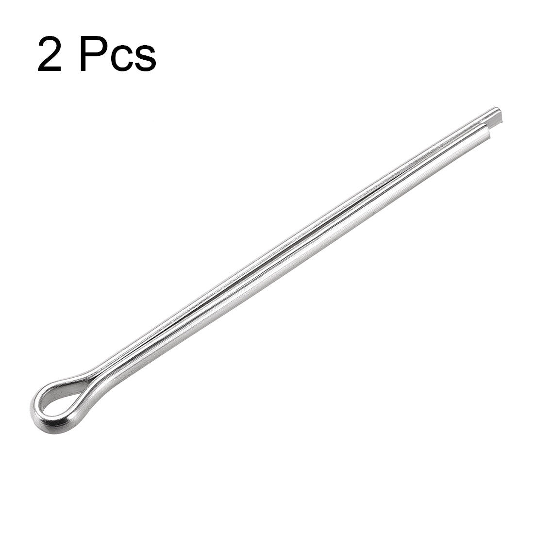 uxcell Uxcell Split Cotter Pin - 5mm x 80mm 304 Stainless Steel 2-Prongs Silver Tone 2Pcs