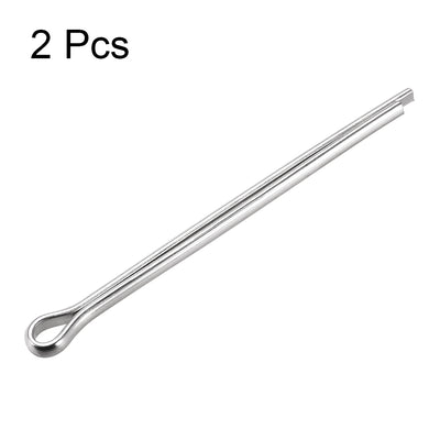 Harfington Uxcell Split Cotter Pin - 5mm x 80mm 304 Stainless Steel 2-Prongs Silver Tone 2Pcs