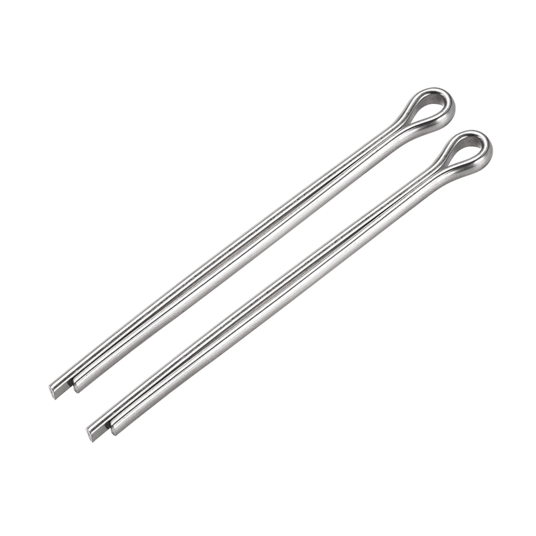 uxcell Uxcell Split Cotter Pin - 5mm x 80mm 304 Stainless Steel 2-Prongs Silver Tone 2Pcs