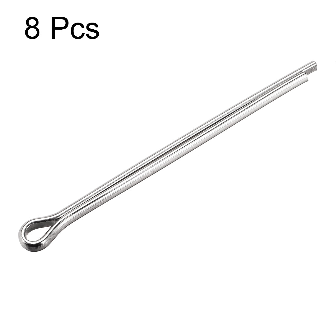 uxcell Uxcell Split Cotter Pin - 5mm x 80mm 304 Stainless Steel 2-Prongs Silver Tone 8Pcs