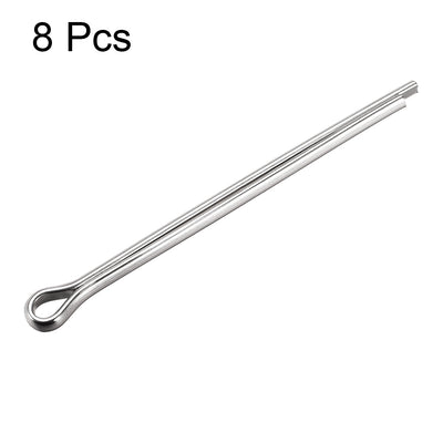 Harfington Uxcell Split Cotter Pin - 5mm x 80mm 304 Stainless Steel 2-Prongs Silver Tone 8Pcs