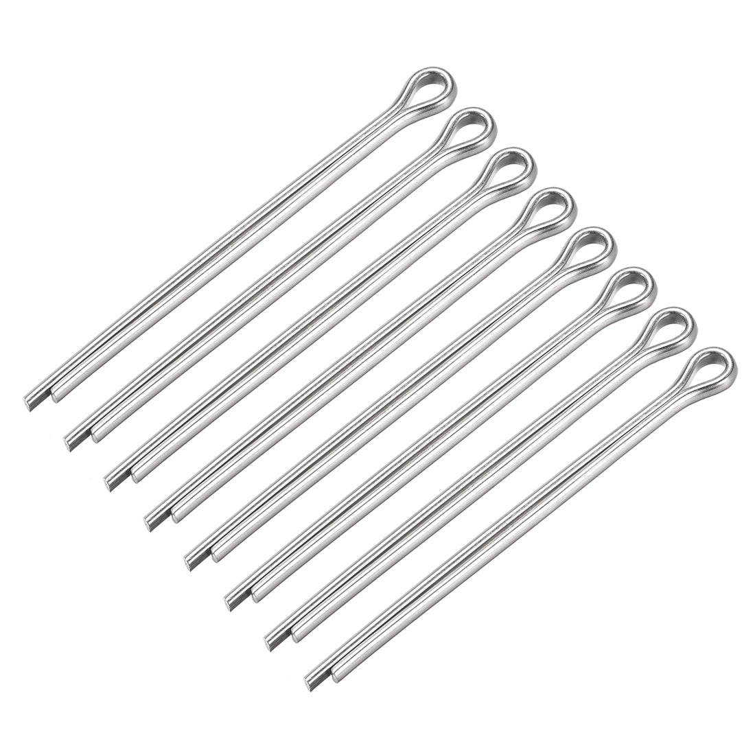 uxcell Uxcell Split Cotter Pin - 5mm x 80mm 304 Stainless Steel 2-Prongs Silver Tone 8Pcs