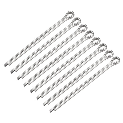 uxcell Uxcell Split Cotter Pin - 5mm x 80mm 304 Stainless Steel 2-Prongs Silver Tone 8Pcs
