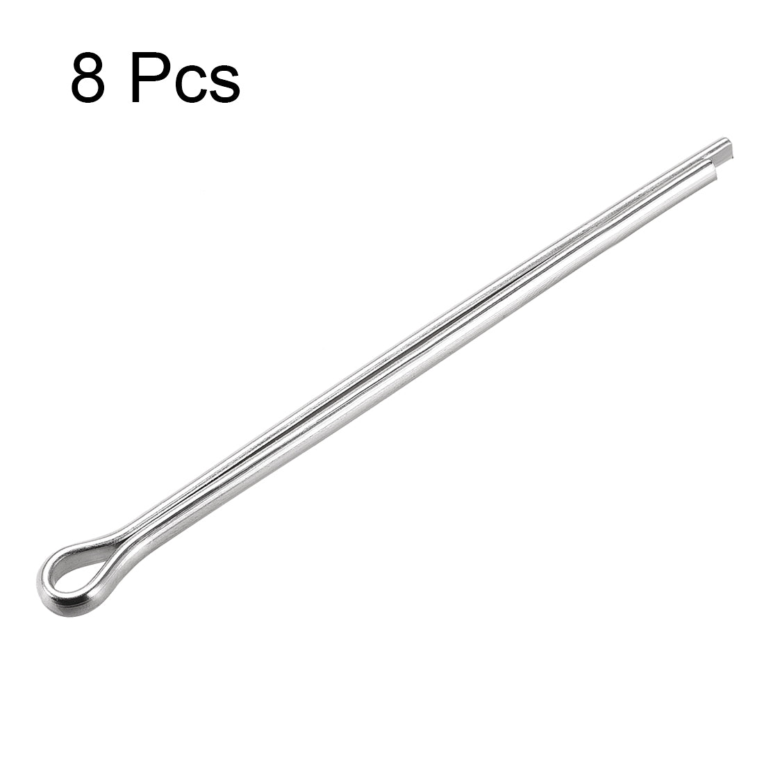 uxcell Uxcell Split Cotter Pin - 5mm x 90mm 304 Stainless Steel 2-Prongs Silver Tone 8Pcs