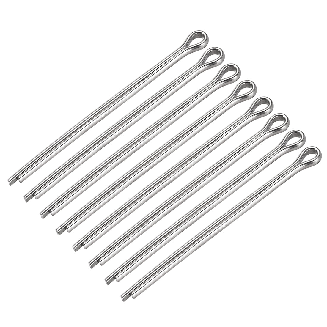 uxcell Uxcell Split Cotter Pin - 5mm x 90mm 304 Stainless Steel 2-Prongs Silver Tone 8Pcs