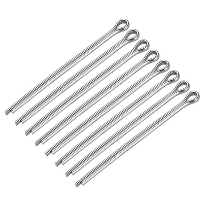 uxcell Uxcell Split Cotter Pin - 5mm x 90mm 304 Stainless Steel 2-Prongs Silver Tone 8Pcs