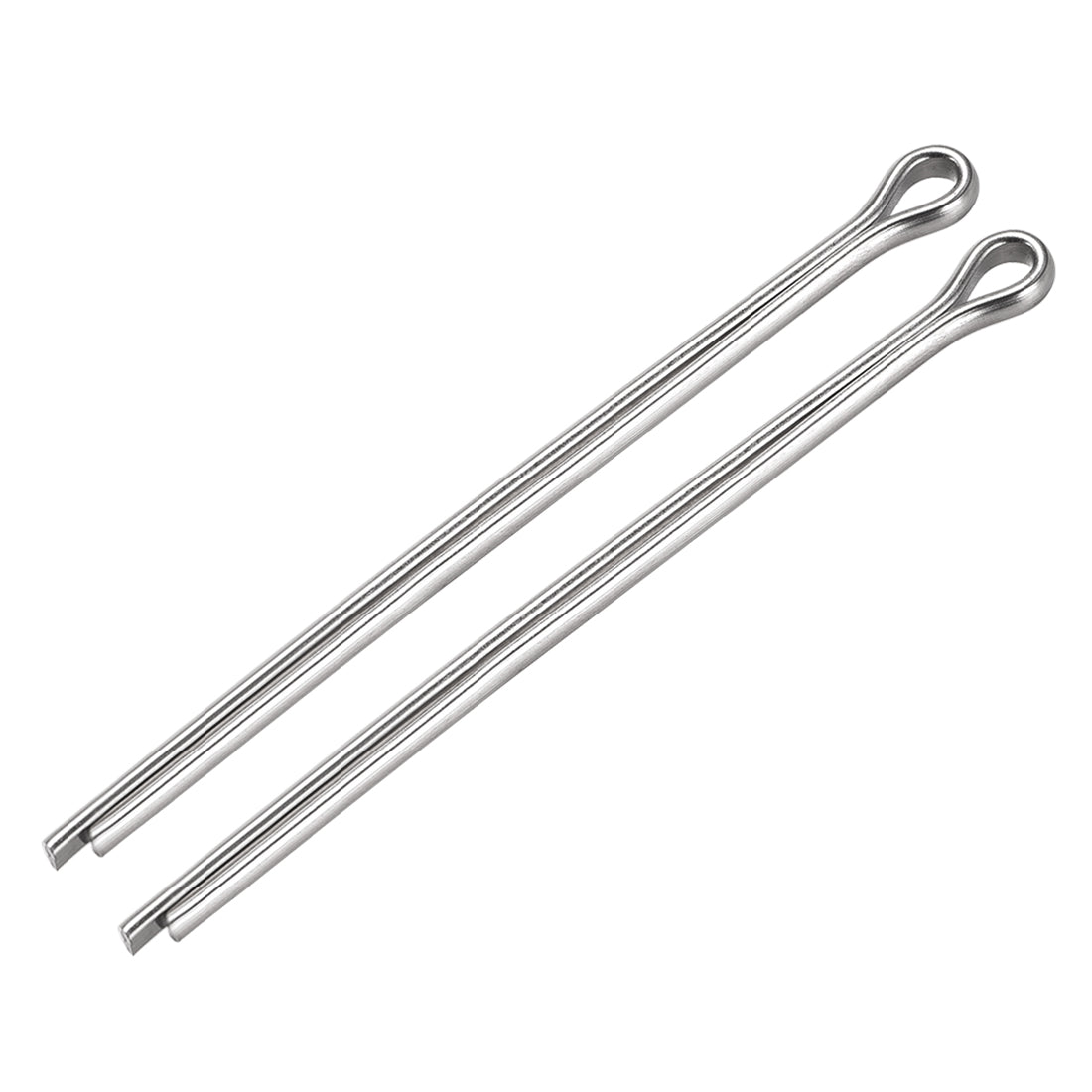 uxcell Uxcell Split Cotter Pin - 5mm x 100mm 304 Stainless Steel 2-Prongs Silver Tone 2Pcs