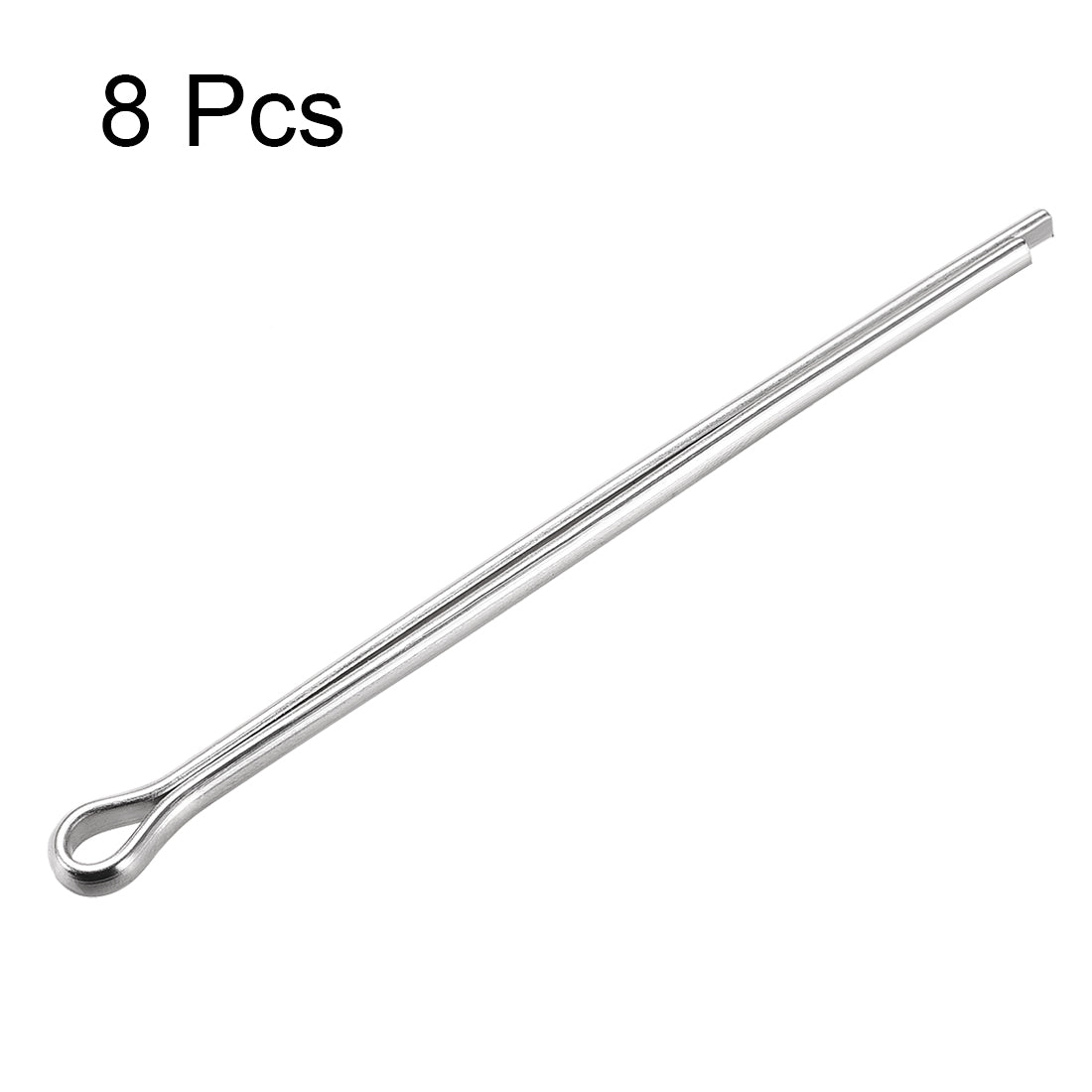 uxcell Uxcell Split Cotter Pin - 5mm x 100mm 304 Stainless Steel 2-Prongs Silver Tone 8Pcs