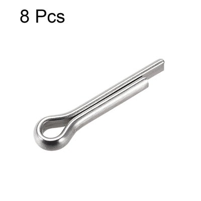 Harfington Uxcell Split Cotter Pin - 6mm x 30mm 304 Stainless Steel 2-Prongs Silver Tone 8Pcs