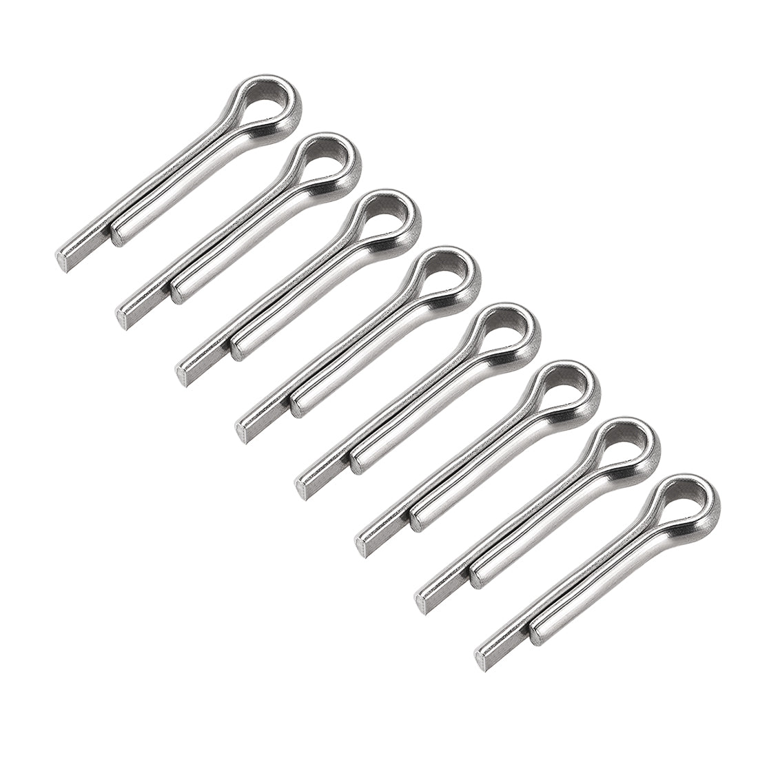 uxcell Uxcell Split Cotter Pin - 6mm x 30mm 304 Stainless Steel 2-Prongs Silver Tone 8Pcs