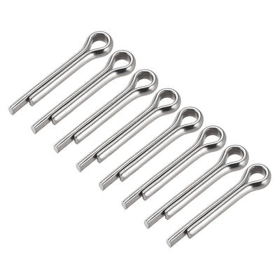 uxcell Uxcell Split Cotter Pin - 6mm x 35mm 304 Stainless Steel 2-Prongs Silver Tone 8Pcs