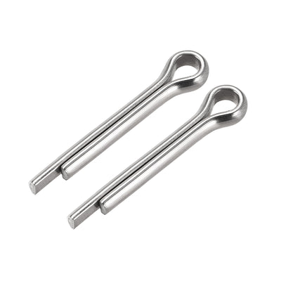 uxcell Uxcell Split Cotter Pin - 6mm x 40mm 304 Stainless Steel 2-Prongs Silver Tone 2Pcs