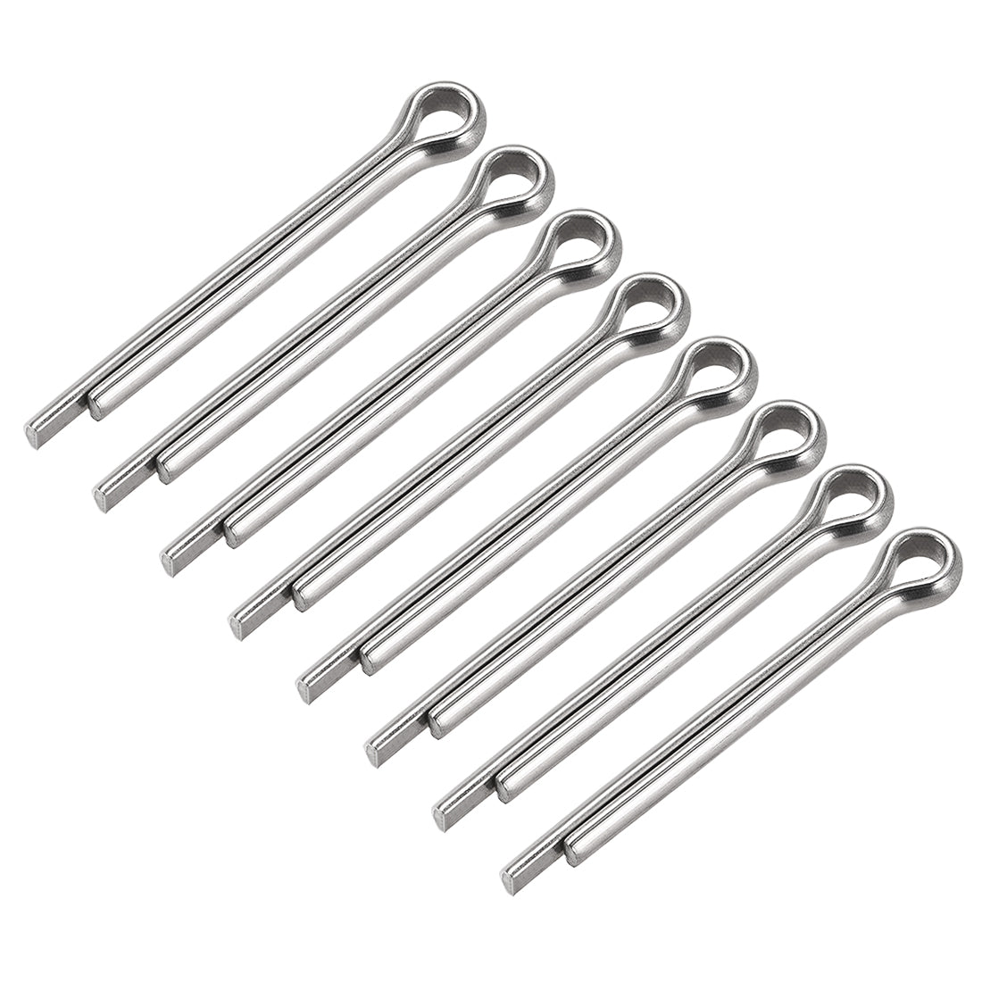 uxcell Uxcell Split Cotter Pin - 6mm x 50mm 304 Stainless Steel 2-Prongs Silver Tone 8Pcs