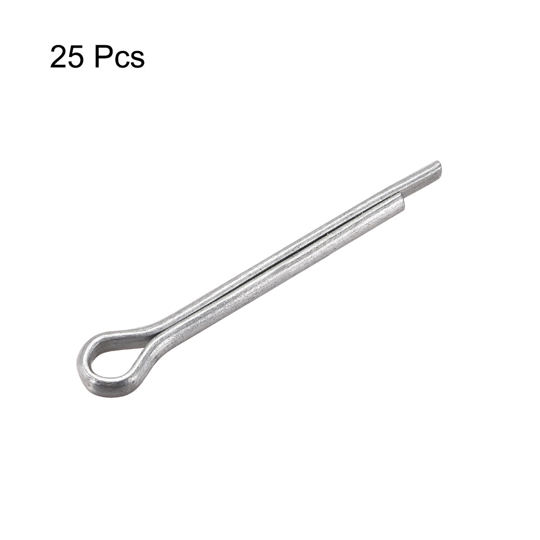 uxcell Uxcell Split Cotter Pin 5/32 inch x 1 3/8 inch Carbon Steel 2-Prongs Silver 25Pcs