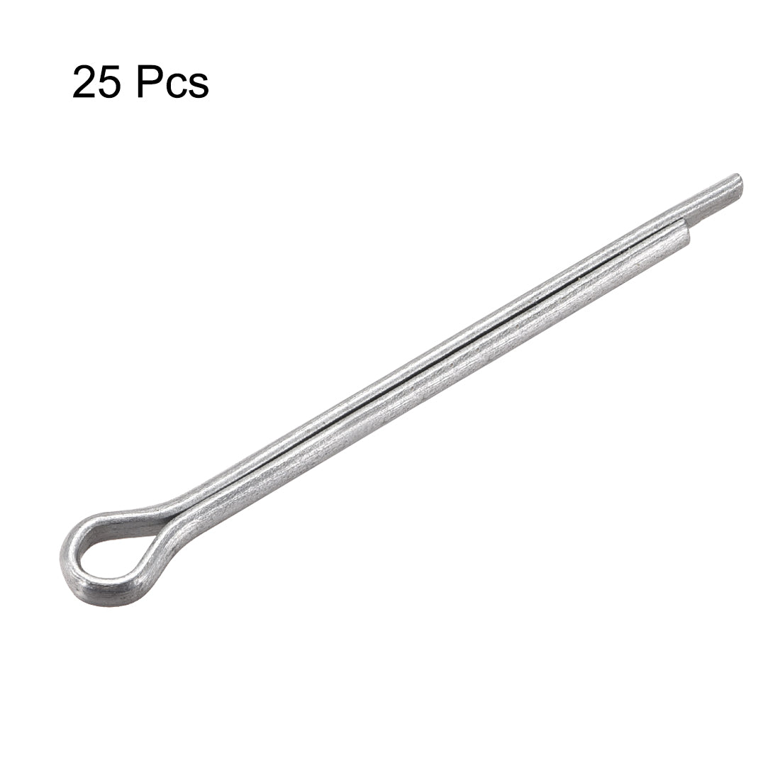 uxcell Uxcell Split Cotter Pin 5/32 inch x 2 23/64 inch Carbon Steel 2-Prongs Silver 25Pcs