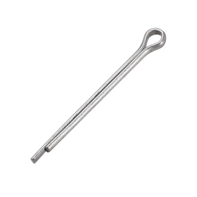 uxcell Uxcell Split Cotter Pin 5/32 inch x 2 23/64 inch Carbon Steel 2-Prongs Silver 25Pcs