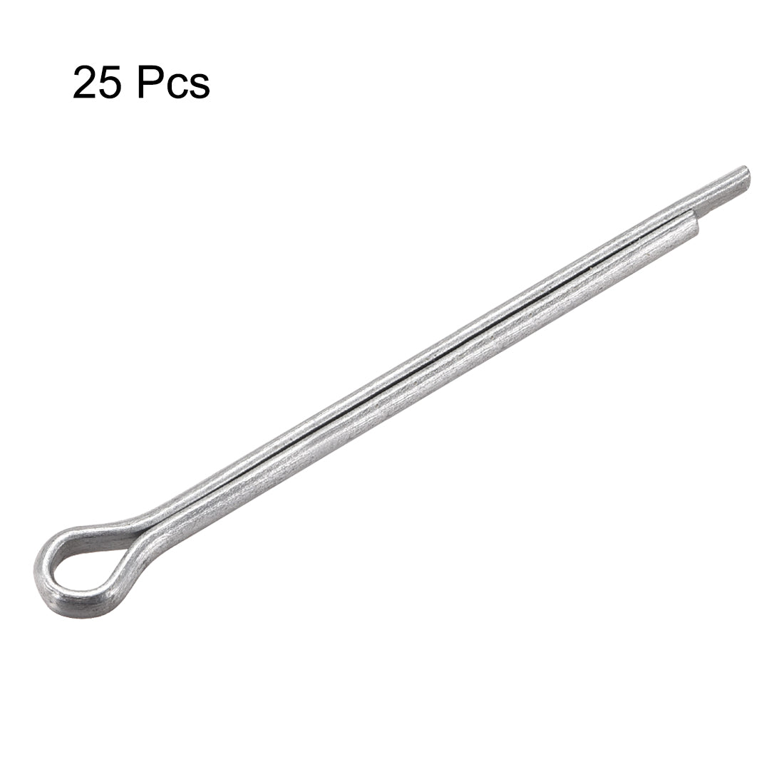 uxcell Uxcell Split Cotter Pin 5/32 inch x 3 5/32 inch Carbon Steel 2-Prongs Silver 25Pcs