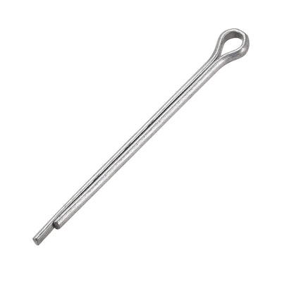 uxcell Uxcell Split Cotter Pin 5/32 inch x 3 5/32 inch Carbon Steel 2-Prongs Silver 25Pcs