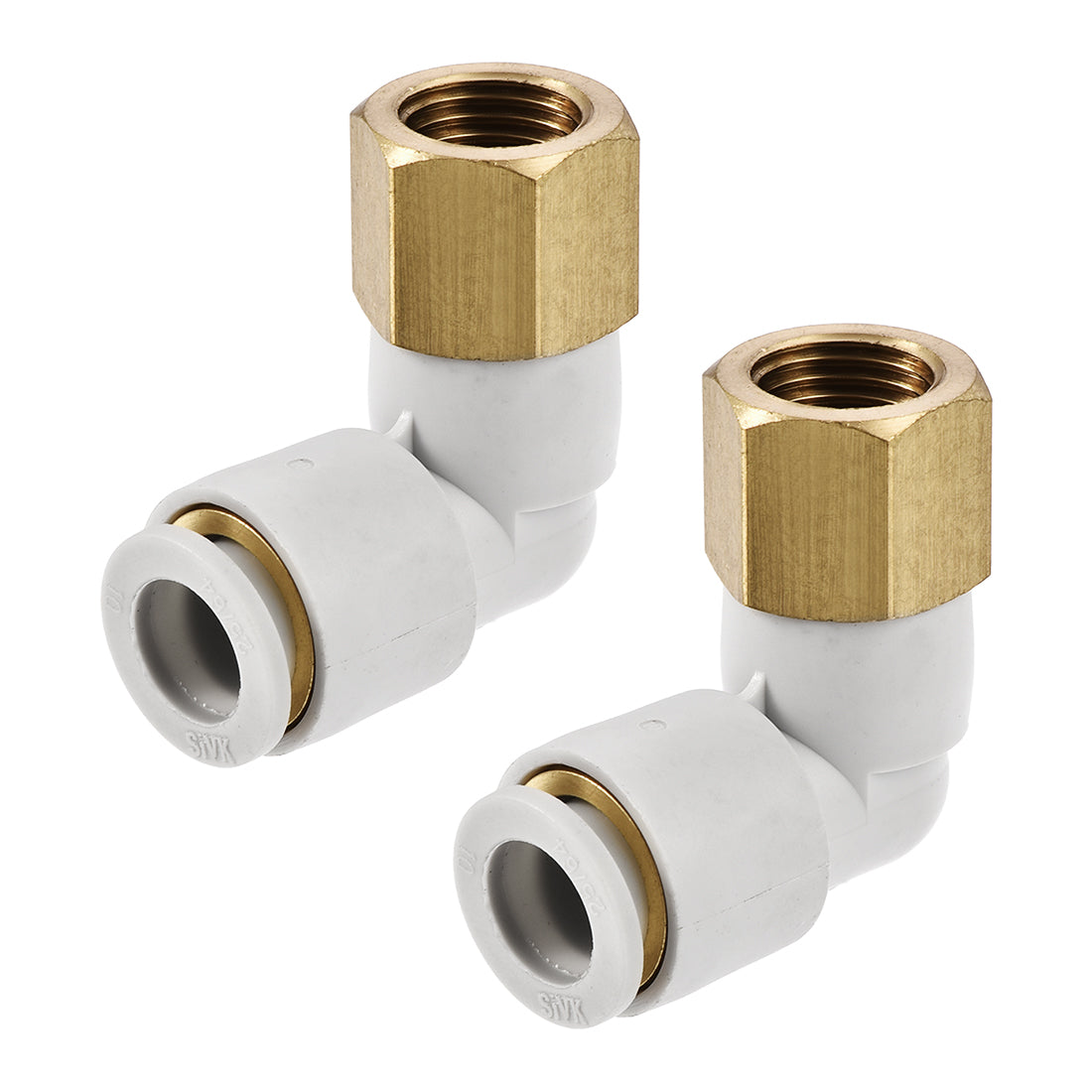 uxcell Uxcell Pneumatic Push to Connect Tube Fittings Elbow 10mm Tube OD x 1/4PT Female 2Pcs