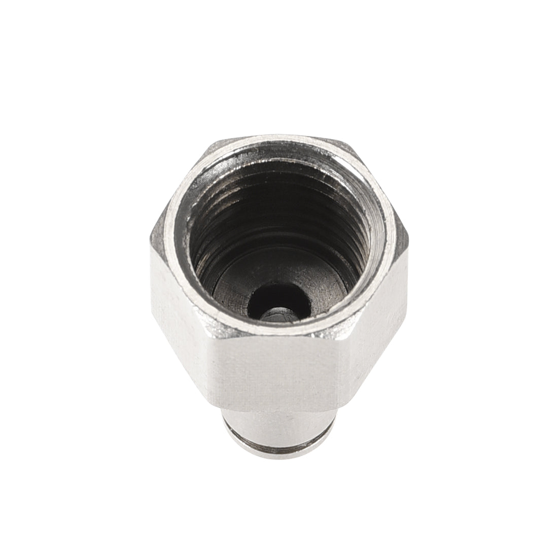 uxcell Uxcell Push to Connect Tube Fittings 4mm Tube OD x 1/4 PT Female Silver Tone 2Pcs