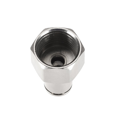 Harfington Uxcell Push to Connect Tube Fittings 6mm Tube OD x 3/8 PT Female Silver Tone 2Pcs