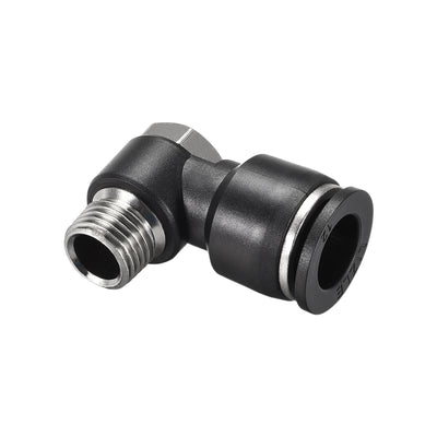 uxcell Uxcell Pneumatic Push to Connect Tube Fitting 12mm Tube to 1/4PT Male Thread Elbow 2Pcs