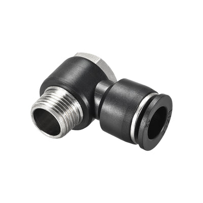 Harfington Uxcell Pneumatic Push to Connect Tube Fitting 12mm Tube to 3/8PT Male Thread Elbow