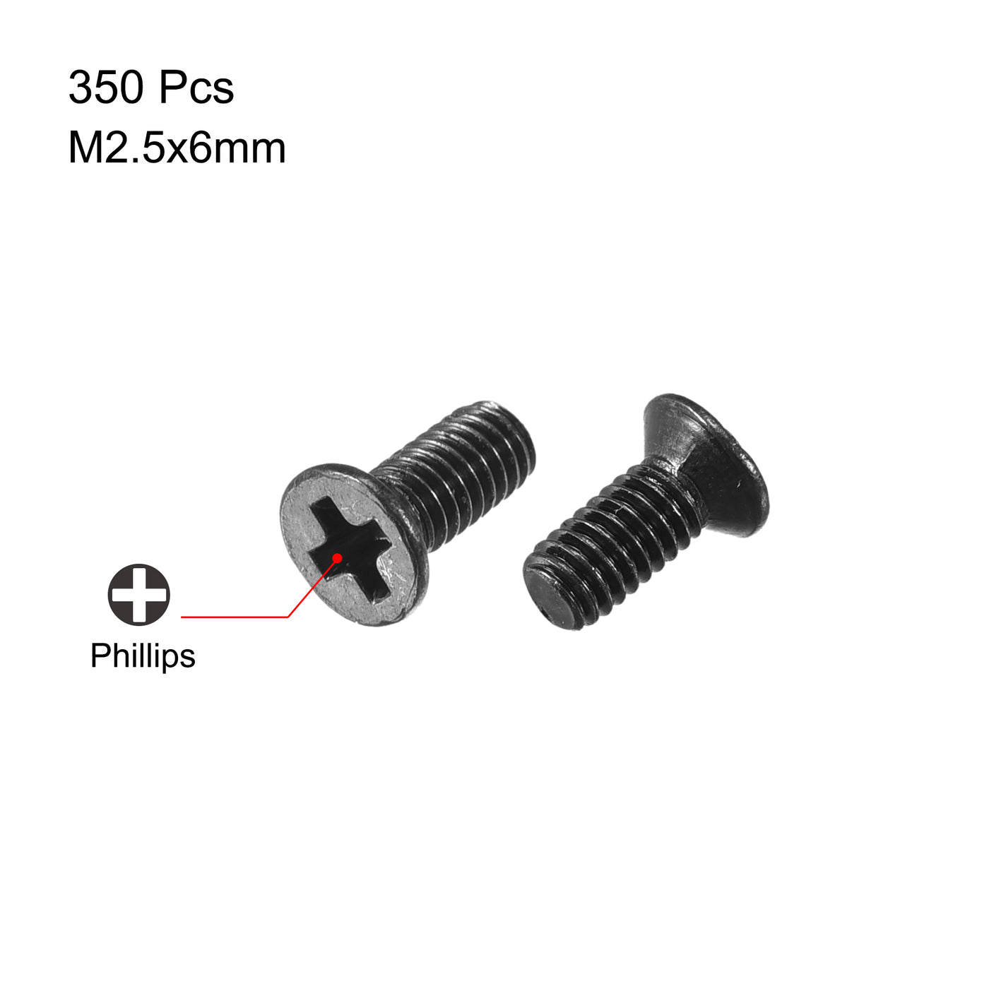 uxcell Phillips Screws Fasteners Black for Laptop PC TV Fan  Switch 350pcs
