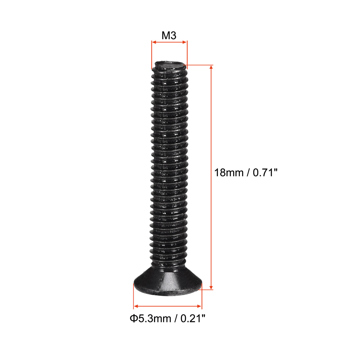 uxcell Uxcell M3 x 18mm Phillips Flat Head Screws Carbon Steel Machine Screws Black for Home Office Computer Case Appliance Equipment 50pcs