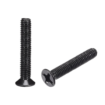 Harfington Uxcell M3 x 18mm Phillips Flat Head Screws Carbon Steel Machine Screws Black for Home Office Computer Case Appliance Equipment 50pcs