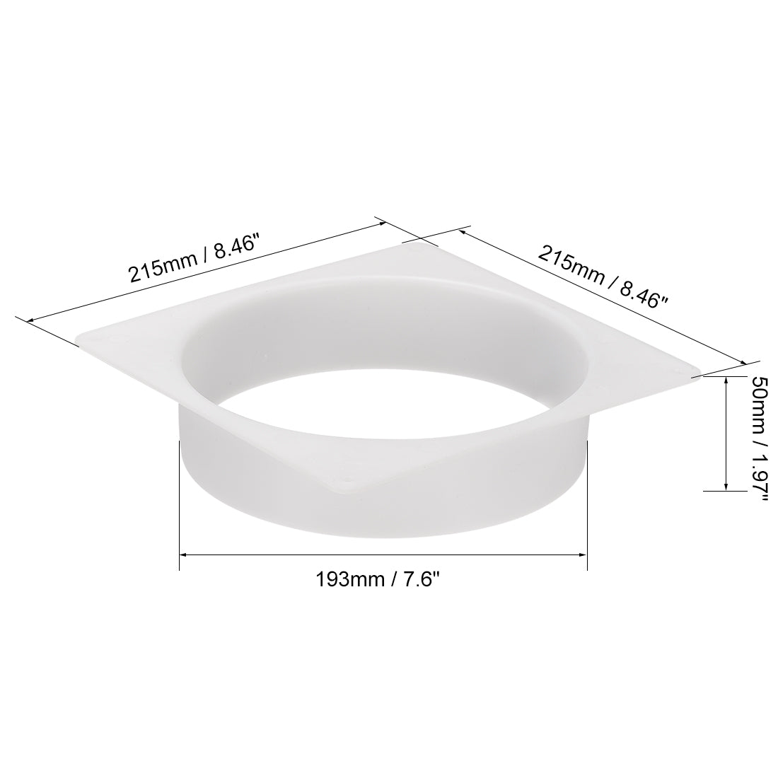 uxcell Uxcell 8Inch Duct Connector Flange ABS Plastic Air Outlet Inlet Hose Pipe Adaptor for Ventilation Equipment 2Pcs