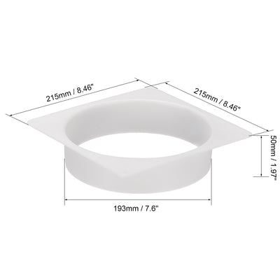 Harfington Uxcell 8Inch Duct Connector Flange ABS Plastic Air Outlet Inlet Hose Pipe Adaptor for Ventilation Equipment 2Pcs