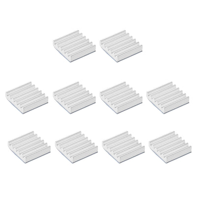 Harfington Uxcell 3x12x12mm Silver Tone Aluminum Heatsink Adhesive Thermal Pad 3D Printers 10Pcs