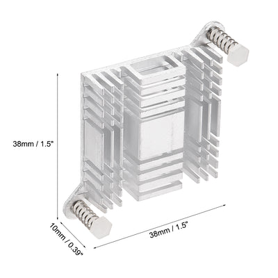 Harfington Uxcell Heatsink for North Bridge South Bridge Chip Cooler Silver 38 x 38 x 10 mm 1 Set
