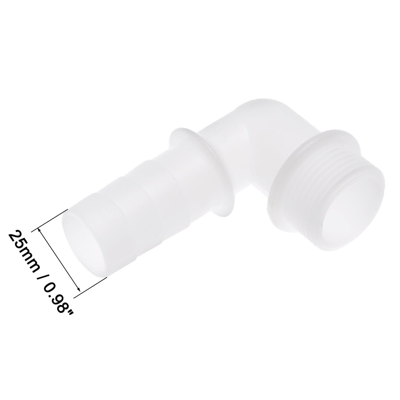 uxcell Uxcell PVC Tube Fitting 90 Degree Elbow Adapter 25mm Barbed x G1 Male White for Aquariums, Water Tanks, Tubs, Pools 2Pcs