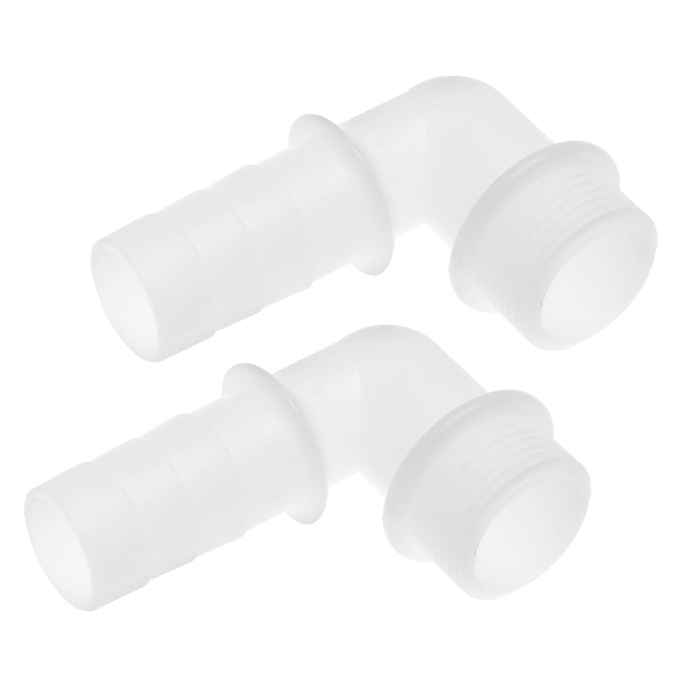 uxcell Uxcell PVC Tube Fitting 90 Degree Elbow Adapter 25mm Barbed x G1 Male White for Aquariums, Water Tanks, Tubs, Pools 2Pcs