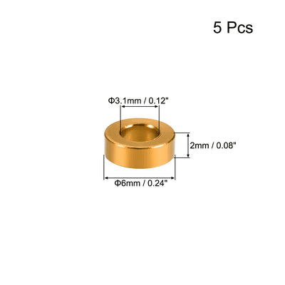 Harfington 5 Pcs Round Aluminum Standoff Column Spacer Aqua Blue for FPV Quadcopter RC Multirotors Parts DIY
